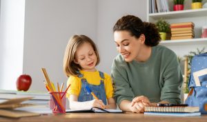 Girl doing homework